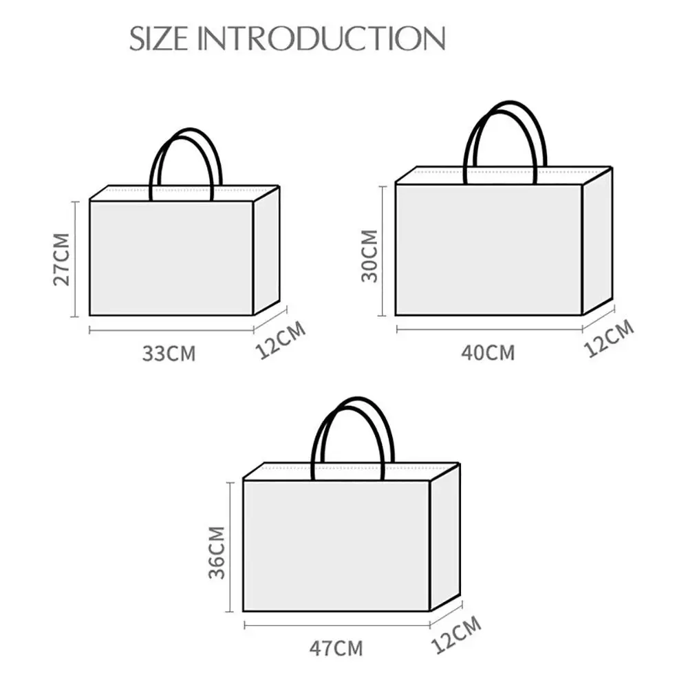 1Pcs Storage Pouches Non-woven Tote Bag New Large Capacity Gift Bag Shoulder Bag Clothing Store Reusable Shopping Bag