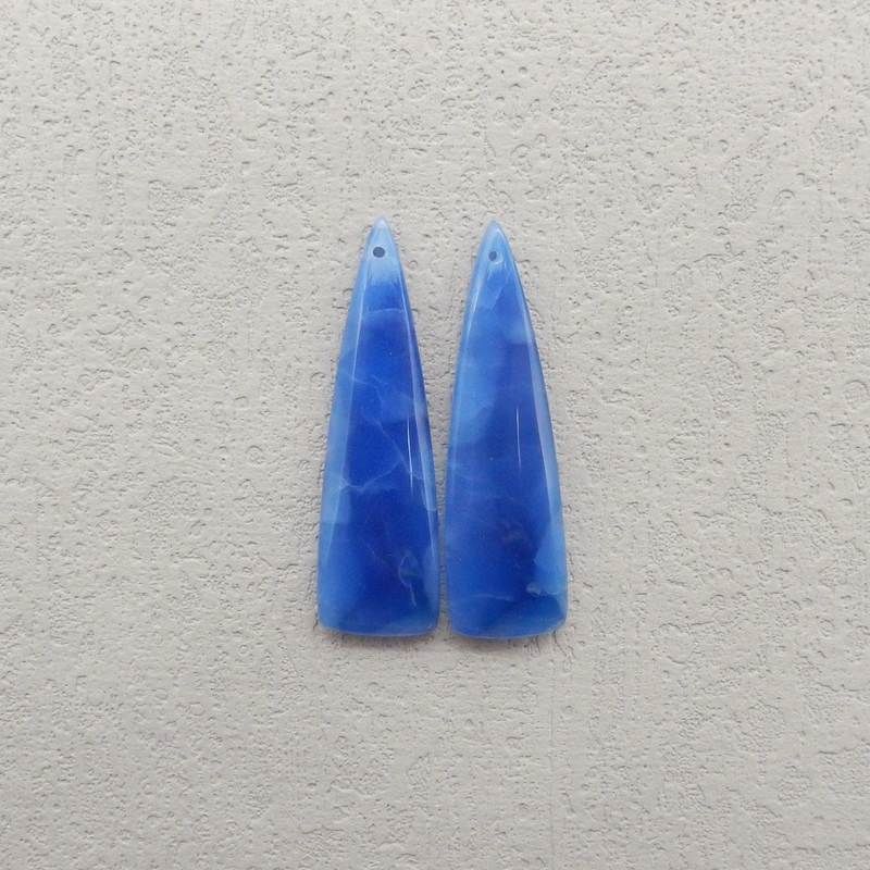 

B & F синий оникс ручной работы с камнем, модные серьги с просверленными передними бусинами 40x12x4 мм 5,7 г для женщин, полудрагоценные ювелирные аксессуары