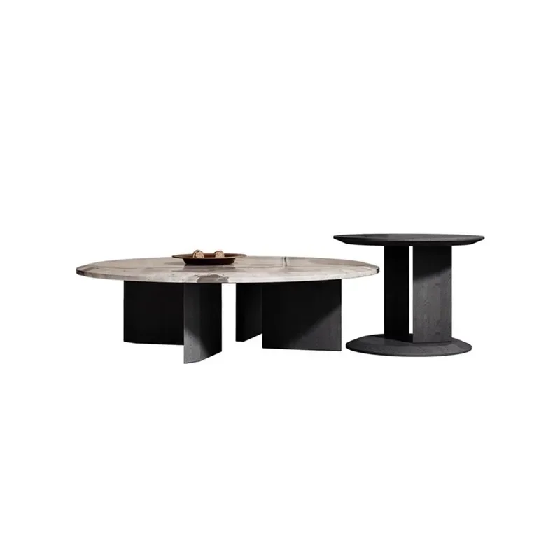 

ls 04Microcrystalline stone coffee table high-end villa marble round coffee table living room home modern and simple