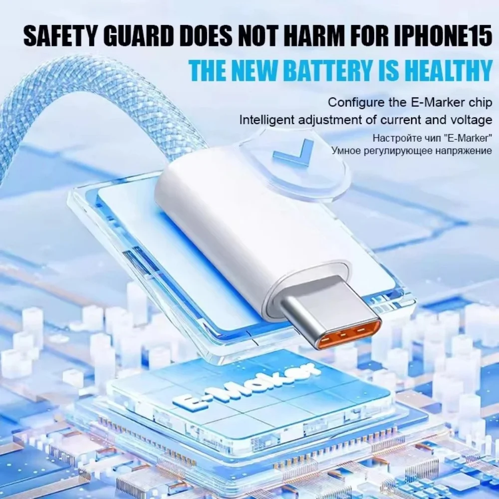 USB C to Type C Cable PD 65W Fast Charging Nylon Braided Data Cord For iPhone 16 15 Pro Samsung Type C Quick Charge Phone Cable image 2