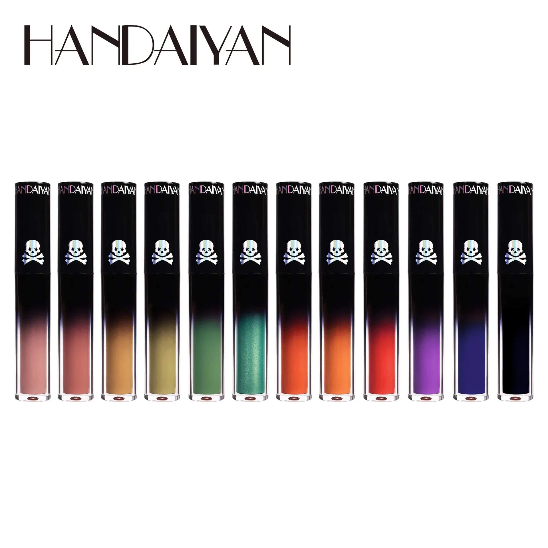 Handaiyan Halloween Lipgloss Matte Lipgloss Vloeibare Lippenstift Verkrijgbaar In 12 Kleuren Zwart Paars Groen Rood Blauw Oranje
