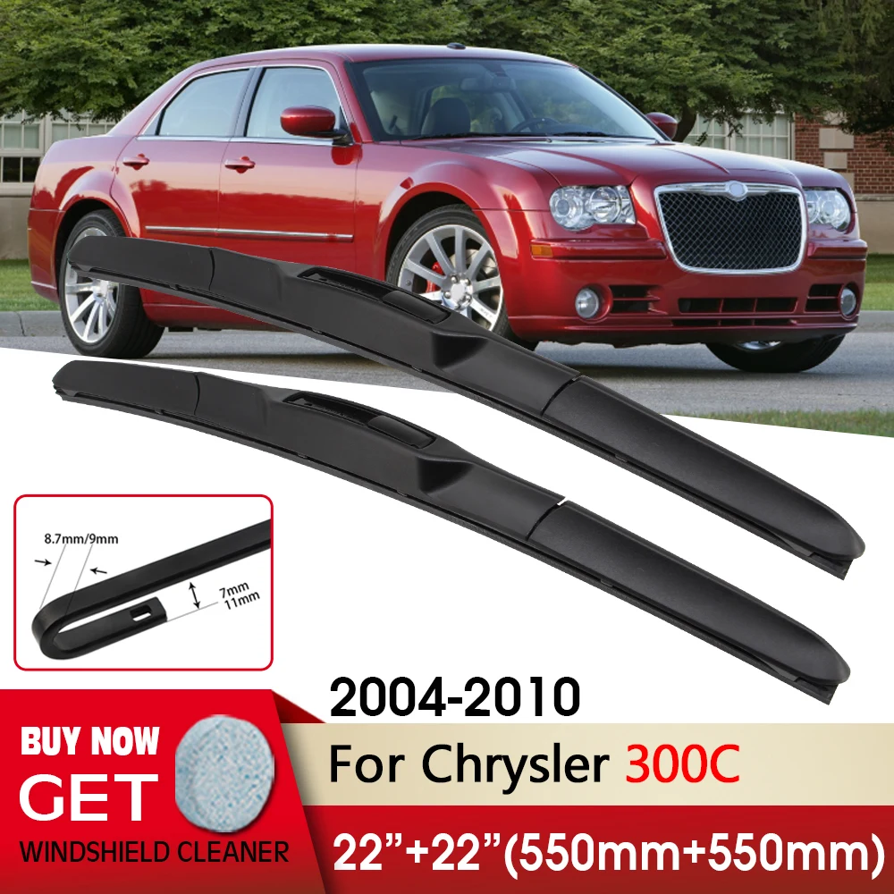 

Car Wiper Blade Front Wiper Blades 22"+22" For Chrysler 300C 2004-2010 Fit U Hook Arm Front Windshield Windscreen Front Window