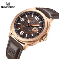 NAVIFORCE NF8078 Simple Watches for men Quartz 3ATM Waterproof Business Genuine Leather Wristwatches