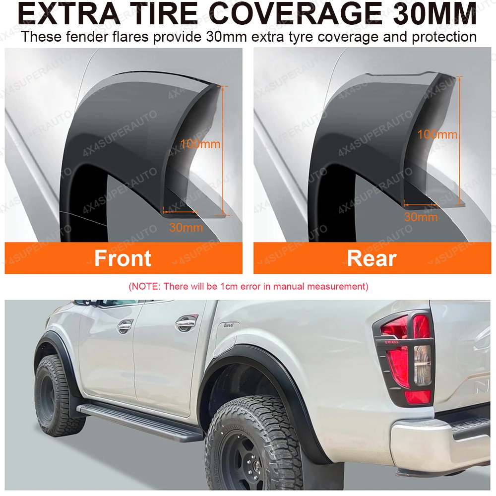 Slim OEM Style Fender Flares Wheel Arch For Nissan Navara Frontier NP300 2021-2025 Double Cab Mudguards Off-Road Car Accessories