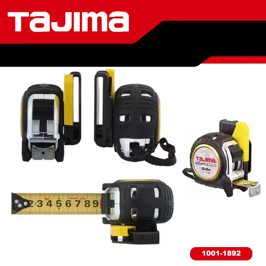 Tajima 1001-1892 High Precision Wear-Resistant Structural Measuring Tape 5m x 25mm Auto Lock Retractable