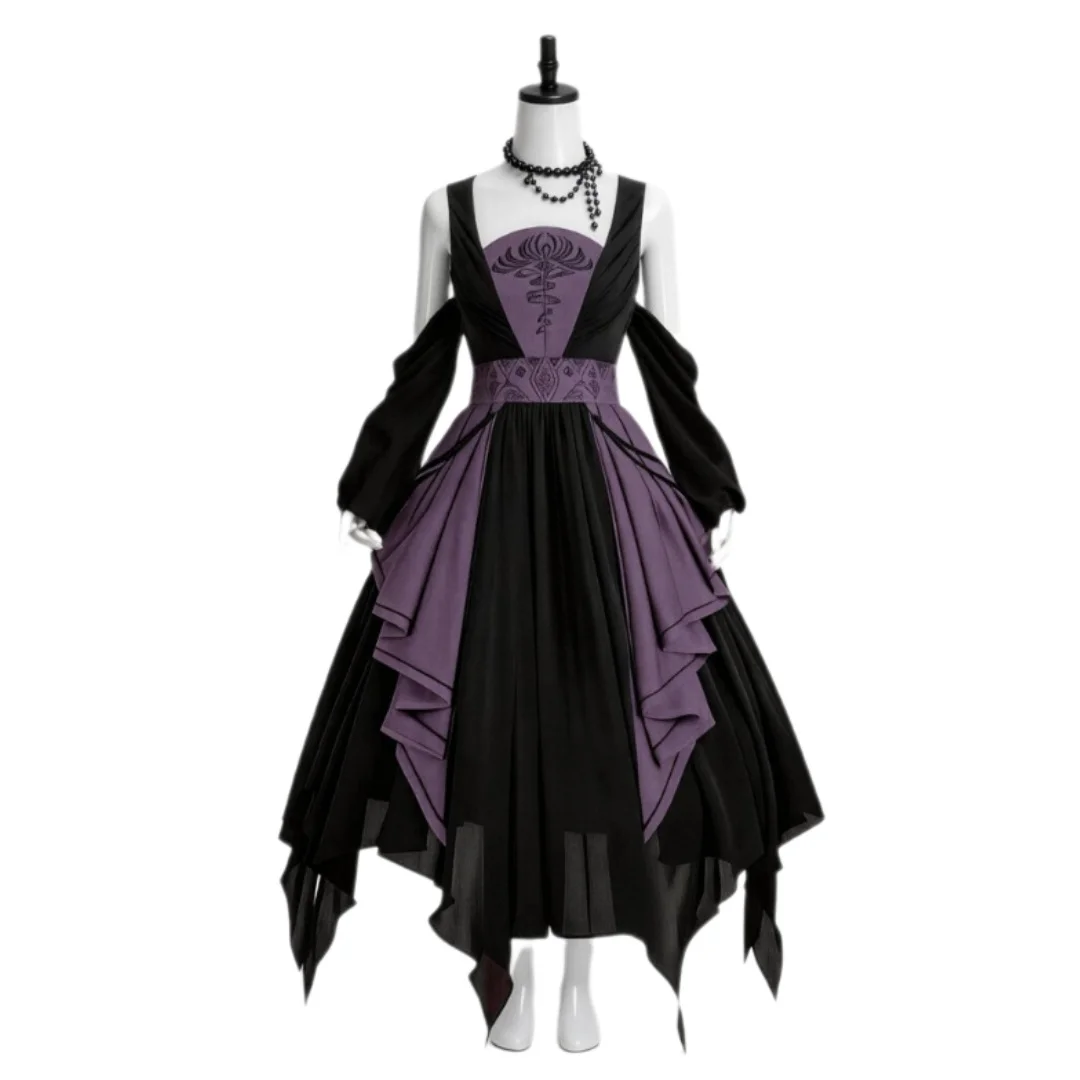 

Medieval Vintage Retro Gothic Style Dress Women Vampire Witch Costume Halloween Carnival Party Suit