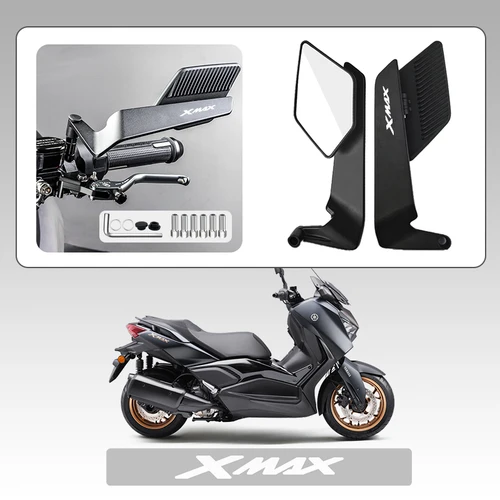 Imagen 1 del producto Espejo retrovisor de ala de viento fija para motocicleta, fácil de reemplazar, actualizado, para AMAHA Xmax300 Xmax250 XMAX Xmax125 VMAX1700 VMAX1200