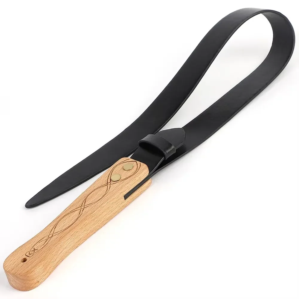 74CM PU Leather Horse Whip,Rivet Reinforcement Woodiness Handle Riding Crop Flogger Horse Riding