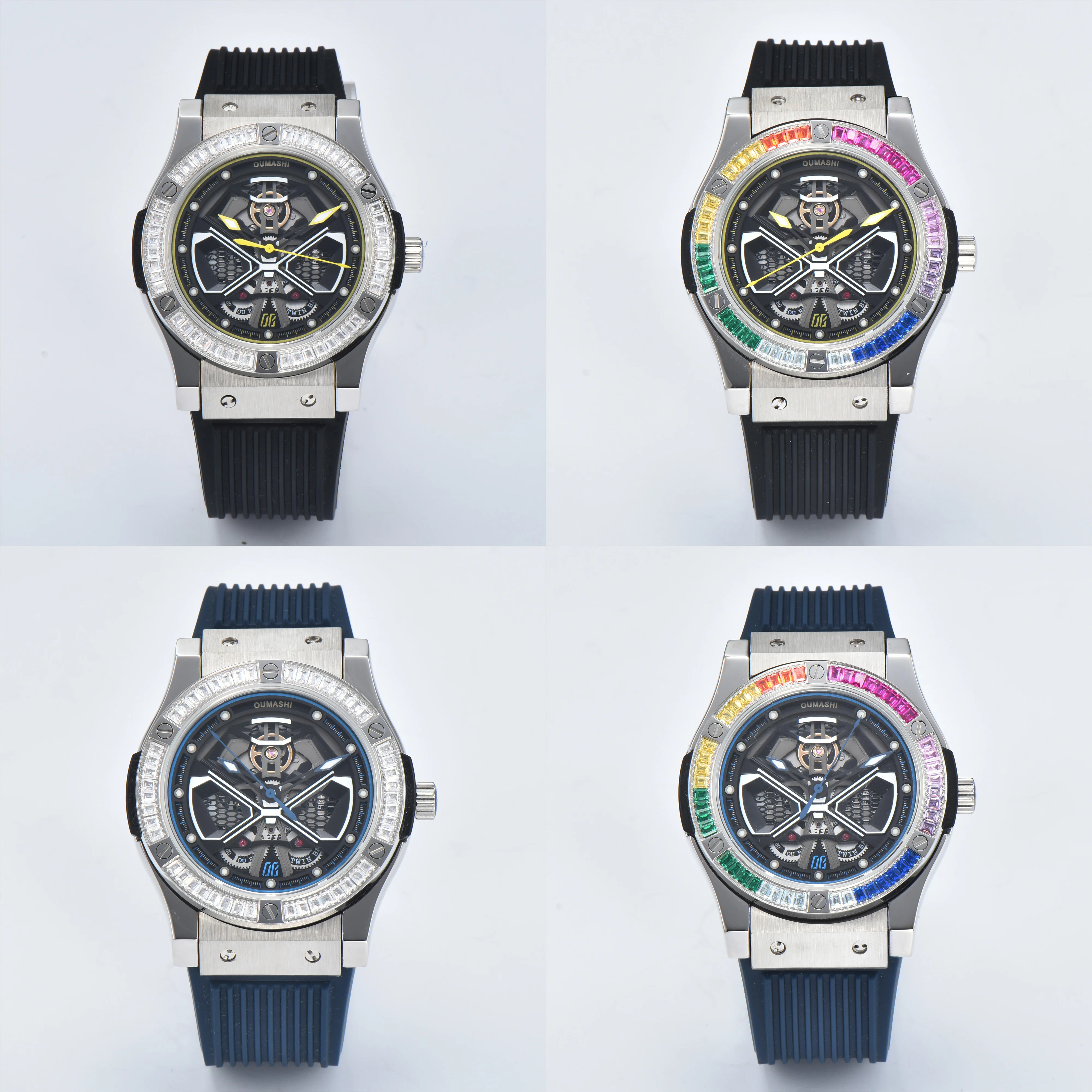 ساعة رياضية للرجال مجوفة ، زجاج ياقوت ، مقاومة للماء ، فولاذ مقاوم للصدأ ، فارس رائع ، موضة ، أو جديد