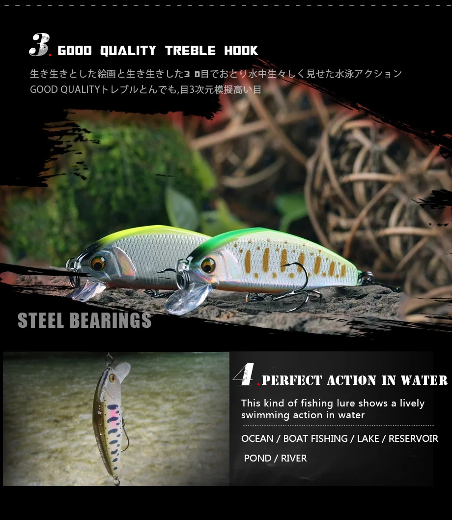Señuelo Smith Minnow hundimiento 44mm para trucha y bass - imagen 2