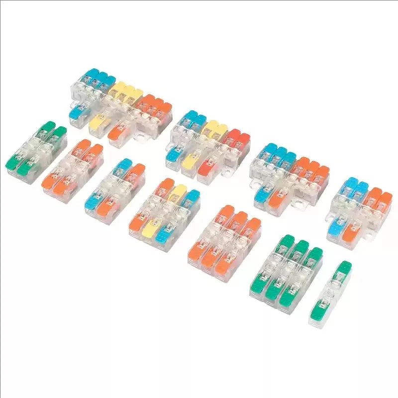 Universal Compact Electrical Wire Connector - Quick Lever Strip Cage Spring Push-in Terminal Blocks for Conductors