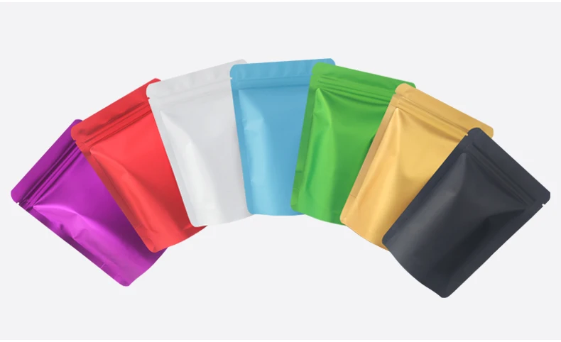 50 Stück matte, farbige, geruchsneutrale, selbstverschließende Beutel mit Reißverschluss für die Aufbewahrung von Tee, Kaffeebohnen, versiegelte Mylar-Beutel – Detail 10