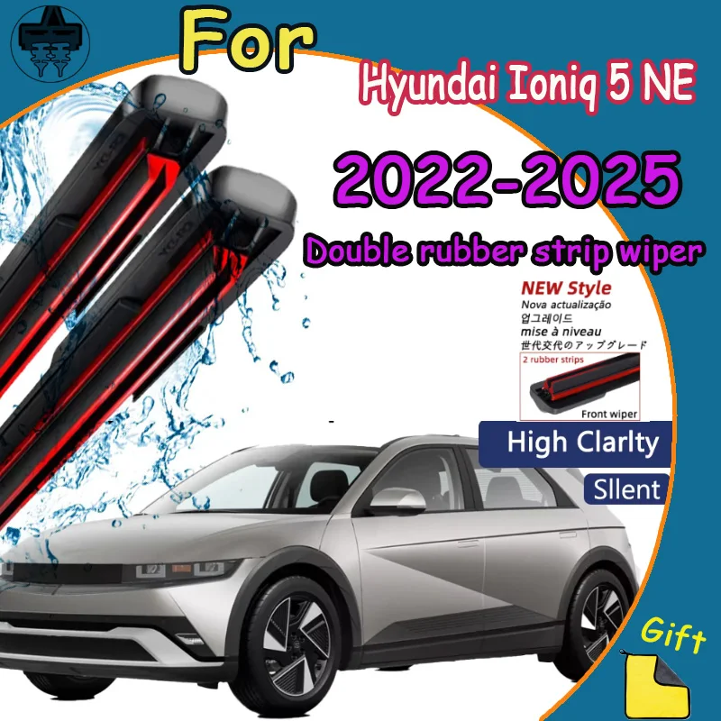 

Front Windshield Wiper Blades 2pcs Windscreen Window Accessories For Hyundai Ioniq 5 NE 2022-2025