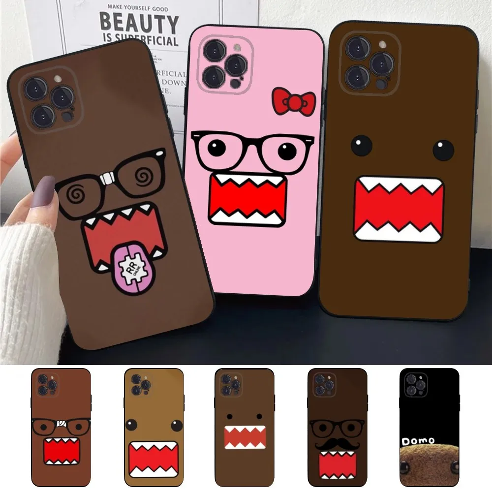 Cute D-Domo-kun   Phone Case For Apple iPhone 15,14,13,12,11,XS,XR,X,8,7,Pro,Max,Plus,mini Silicone Black Cover