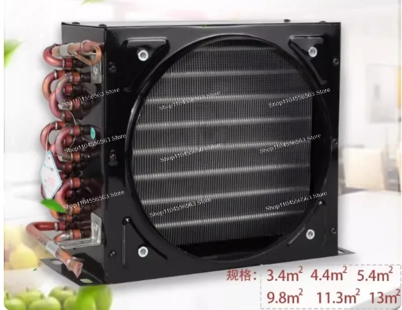 

Refrigerator, freezer, heat sink, small copper tube, aluminum heat spreader, air-cooled, water-cooled, 1 horsepower, large-sized