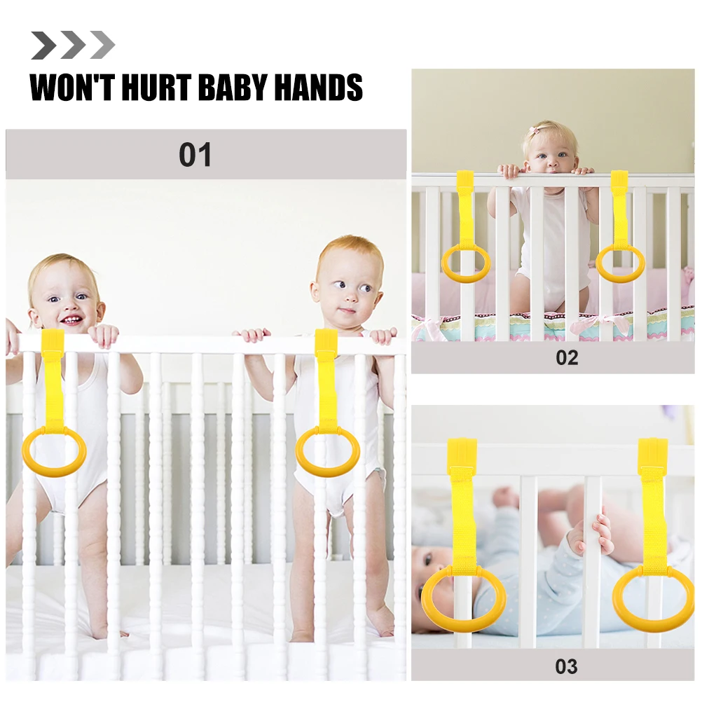 

5 шт., детские кольца для подтягивания, ручное кольцо для кроватки, инструменты для малышей, легкая прочная пластиковая лента