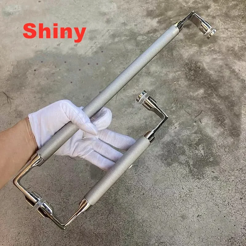 

Minimalist dual color solid foot glass door handle, thickened 304 stainless steel shower room handle(SJ-2079B)