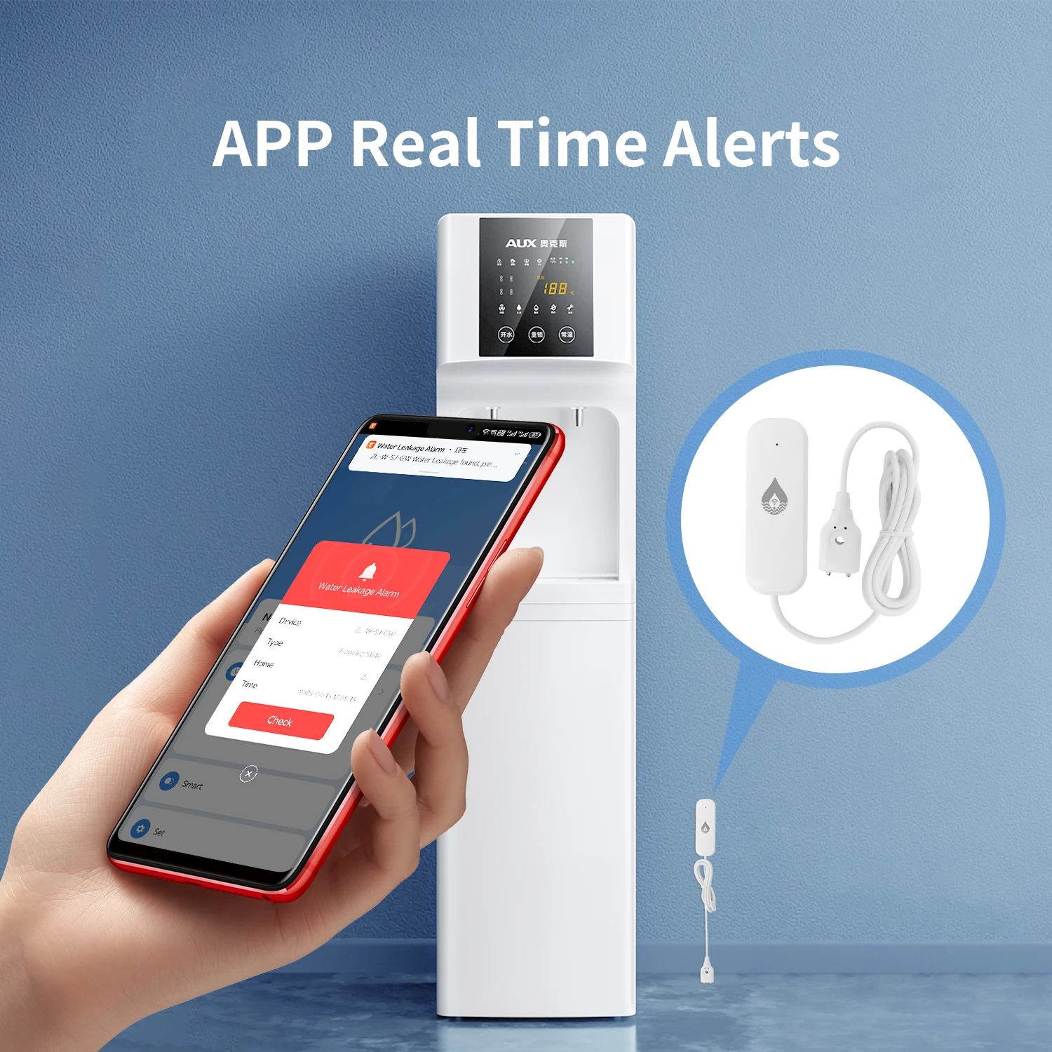 Tuya – capteur de fuite d'eau WiFi/Zigbee, application Smart Life, surveillance à distance, alarme d'inondation, sécurité domestique Alexa et Google Home