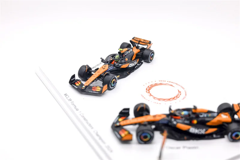 Spark 1:64 MCL38 No.4 & 81 Constructor Champion F1 2024 طقم سيارتين نموذج سيارة مصنوع من خليط معدني