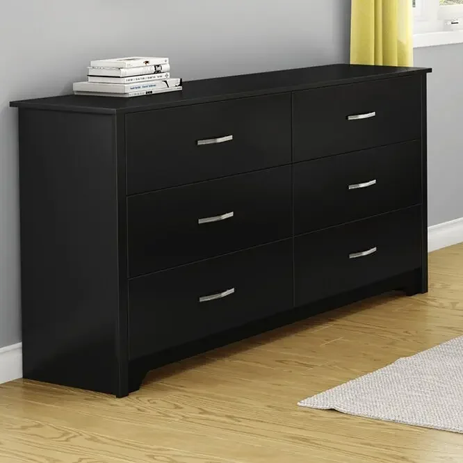 

-Wholesale black dresser bedroom furniture wood storage cabinet 6 drawers, chest of drawers
