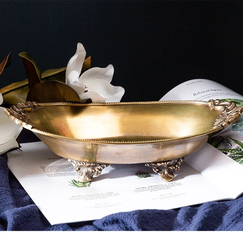 

Vintage French Tea Tray, Carved Fruit Tray, Handmade Aromatherapy, Coffee Table, European Home Ornaments, Brass