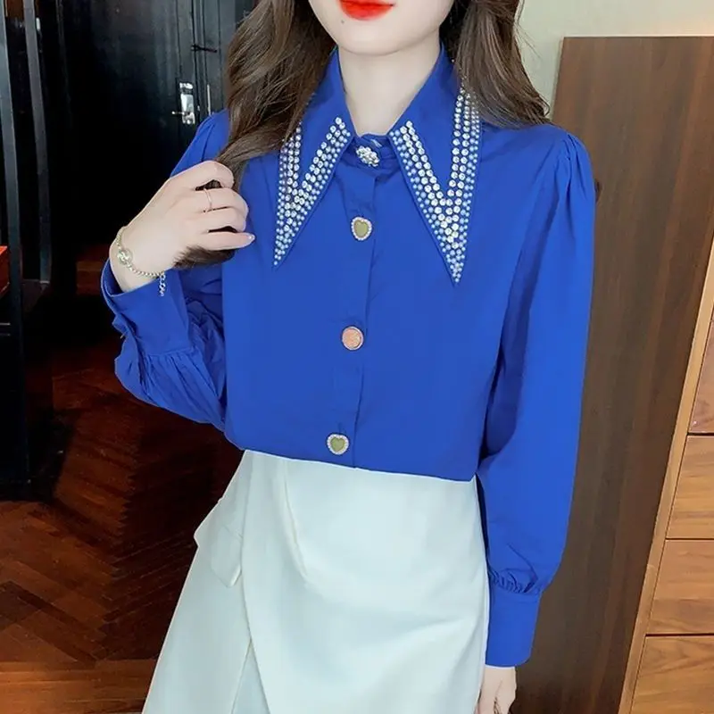 Small Niche Long Sleeved 2024 Spring and Autumn Loose Light Mature Hong Kong Style Temperament Retro Hong Kong Style Shirt