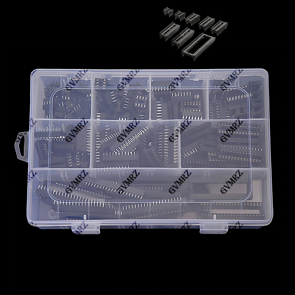 150PCS/lot with Box DIP IC Sockets Adaptor Solder Type Socket Kit 6 8 14 16 18  DIP-6 DIP-8 DIP-14 IC Connector 24 28 40 Pin