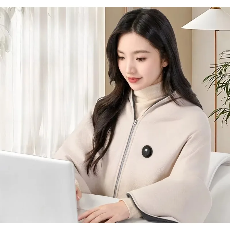 USB Electric Heating Shawl Blanket Digital Display Graphene Heating Washable Warm Throw for Home Office Outdoor Use