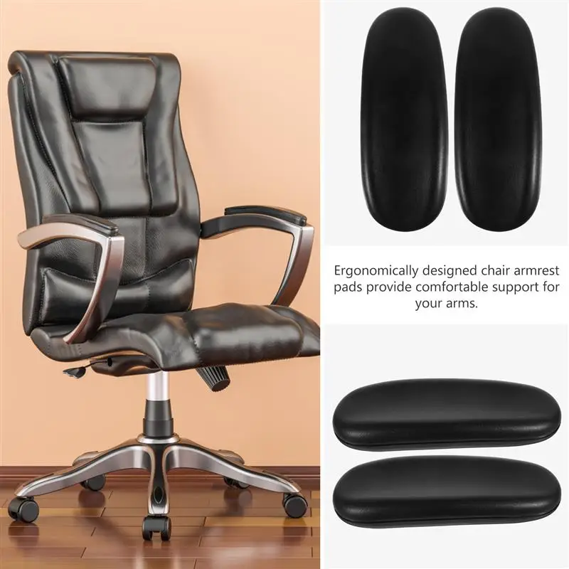 1 Pair Of Revolving Chair Arm Pads Office Chair Armrests Chair Replaceable PU Pad Office Chair Armrests Arm Pad  Armrest Pads