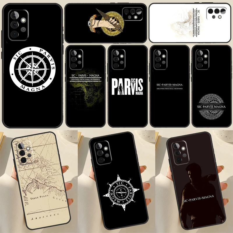 Sic Parvis Magna Uncharted Cover For Samsung Galaxy A54 A34 A14 A52 A12 A32 A22 A50 A70 A71 A51 A13 A33 A73 A53 Case