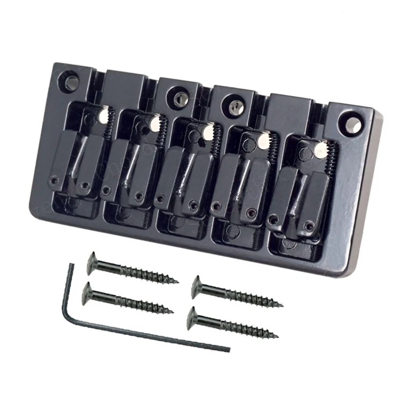 A Set Of Sliver Black Five String electric Clamshell Bass Bridge Pull String Board bridge Musical Instrument Accessories