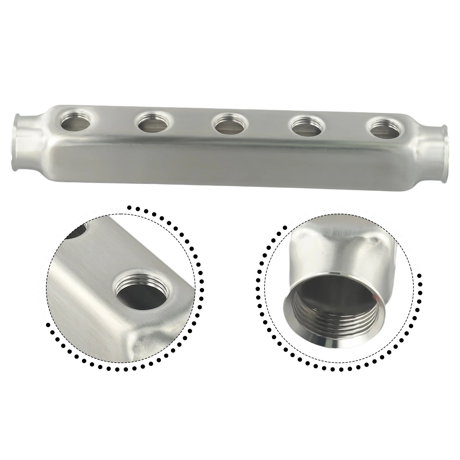 스테인레스 스틸 매니폴드 분배기, 5 웨이 매니폴드 파이프 바, 바닥 난방 액세서리, 50mm, 2 개