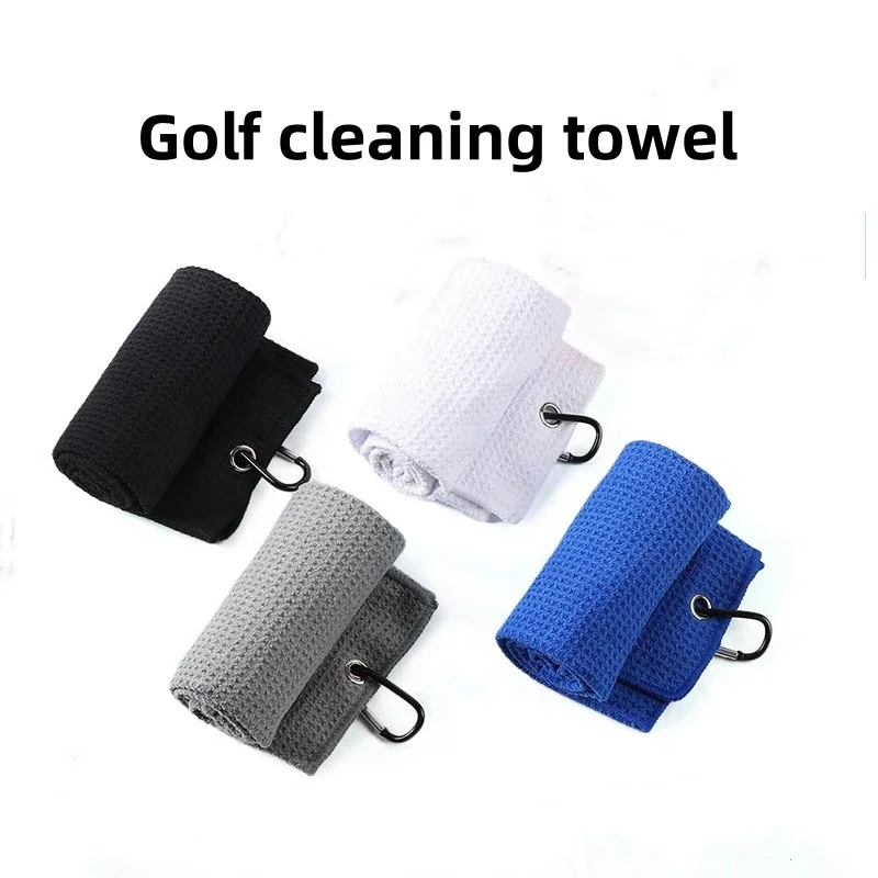 Microfiber Cotton Golf Towel With Carabiner Hook Cleans Clubs Golf Towel Balls Hands Cleaning Towels 40x60cm