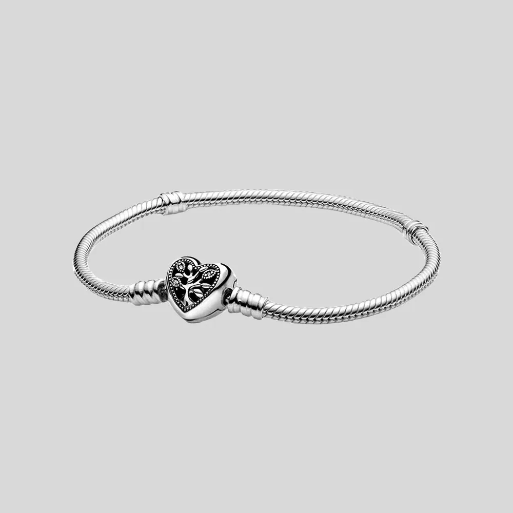 925 Silver Heart Shaped Family Tree Infinite Love Snake Bracelet For Women's Bracelet Mother's Day Gift