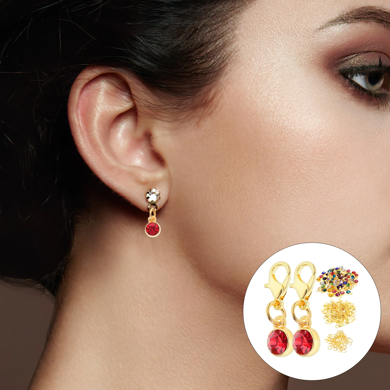 

1 set 1 Set Of Birthstone Pendants Jewelry Alloy Charm Diy Jewelry Making Supplies Gemstone Studded Charms For Bracelet Necklace