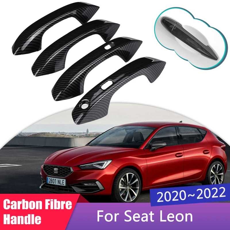 

Carbon Fiber Outer Door Handle Cover for Seat Leon MK4 KL1 KL8 2020 2021 2022 Car External Accessories Protective Stickers Trim