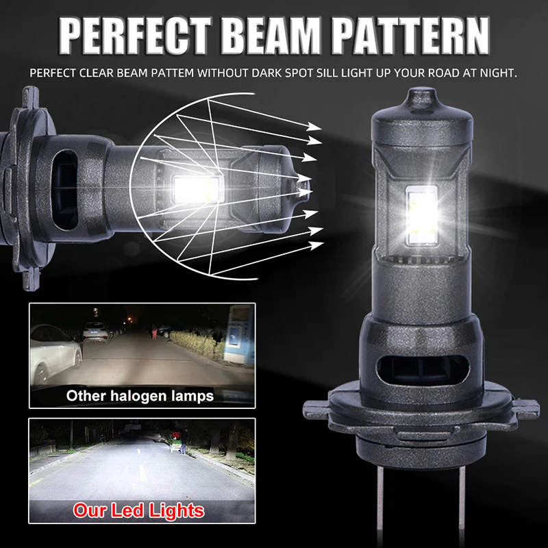 Dualvision H7 LED المصابيح الأمامية Canbus 5570 CSP أضواء السيارة STG عالية منخفضة شعاع 1: 1 مروحة توربو صغيرة ديود التوصيل والتشغيل اللاسلكي 6000K 12 فولت