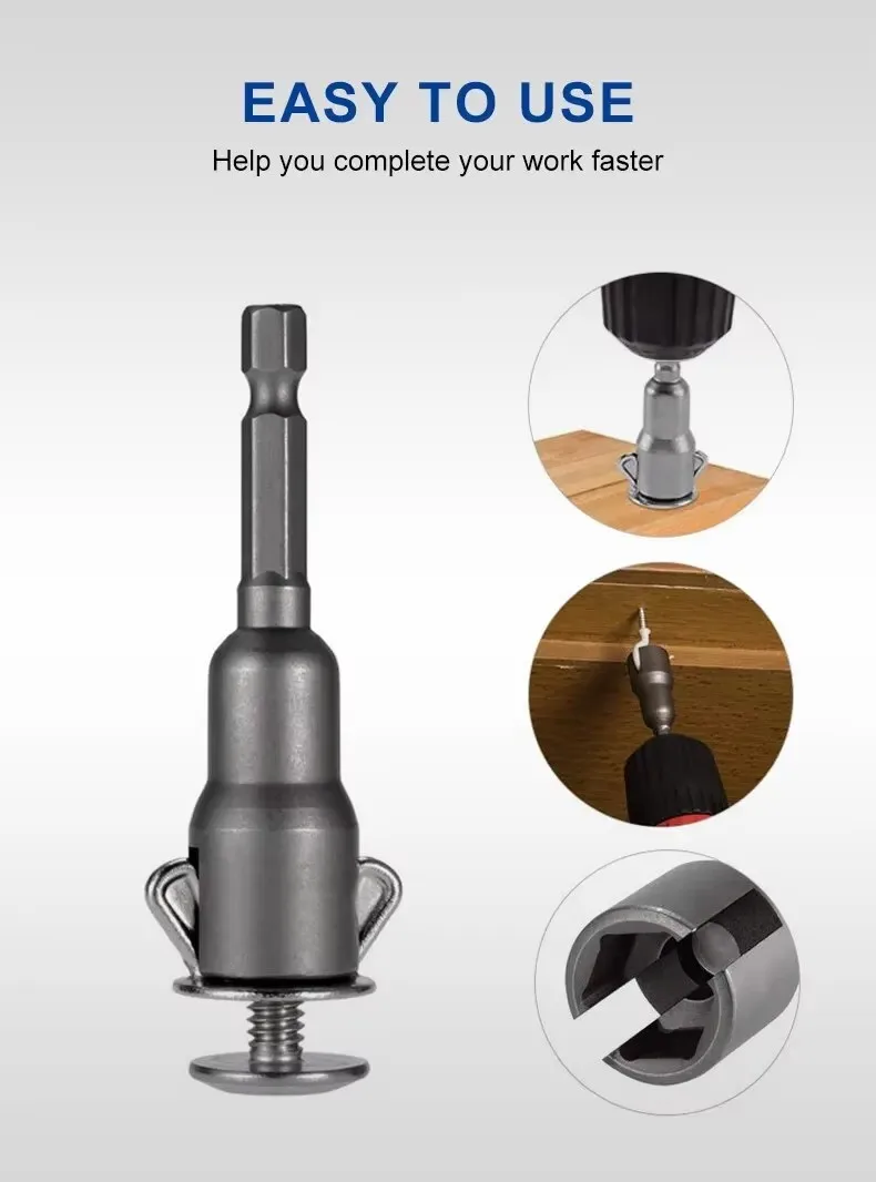 Natural Slotted Butterfly Hole Socket Wrench Electric Screwdriver with 65/80mm Hexagonal Handle Wing Nut for Home Repair