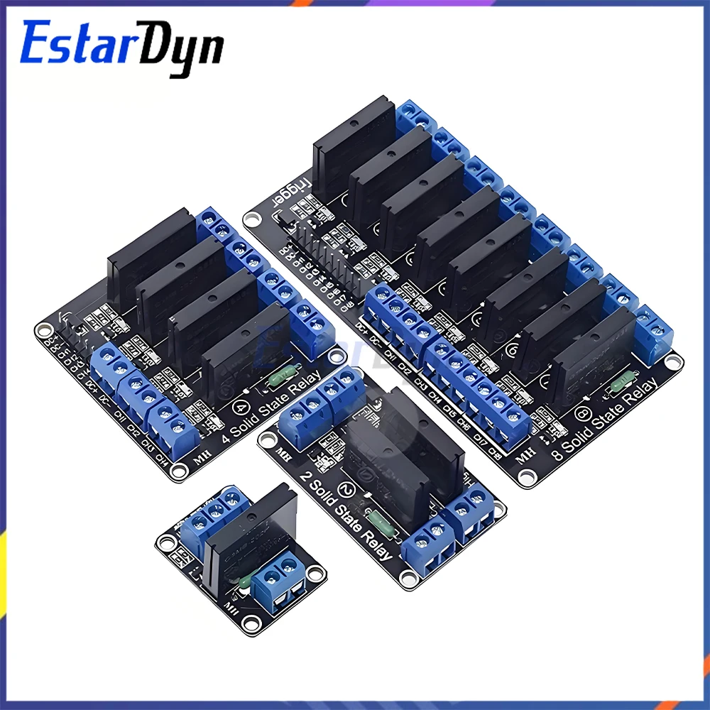 1/2/4/8 Channel SSR Solid State Relay Module G3MB-202P, 5V Control 240V 2A Output with Resistive Fuse for DIY