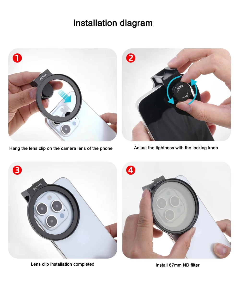 FOTGA 67 مللي متر كليب على المغناطيسي CPL مجموعة مرشح عدسة الكاميرا الهاتف المغناطيسي مرشحات الاستقطاب الدائري آيفون 16 15 14 13 برو ماكس