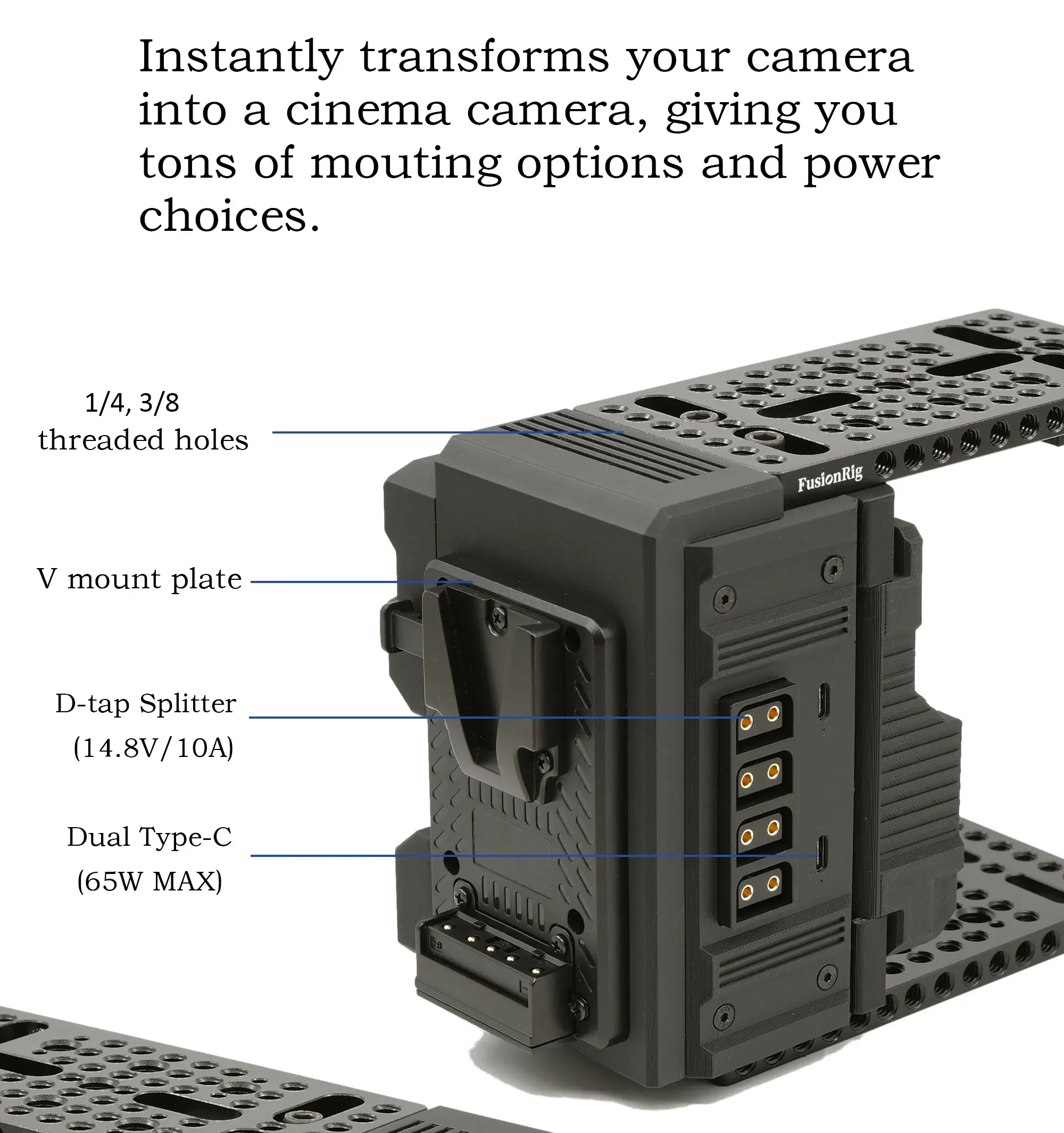 FusionRig CINEBACK Professional Cine Expansion Module for Panasonic LUMIX S1II S1RII S5II S5IIX G9II