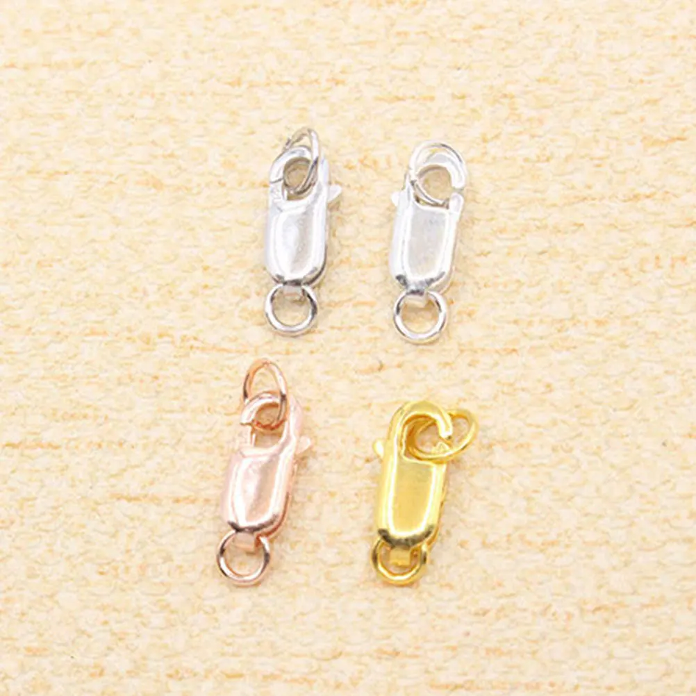 

5Pcs Sterling Silver Square Buckles for DIY Jewelry Making Repair Charm Bracelets Connection Accessories Keychain
