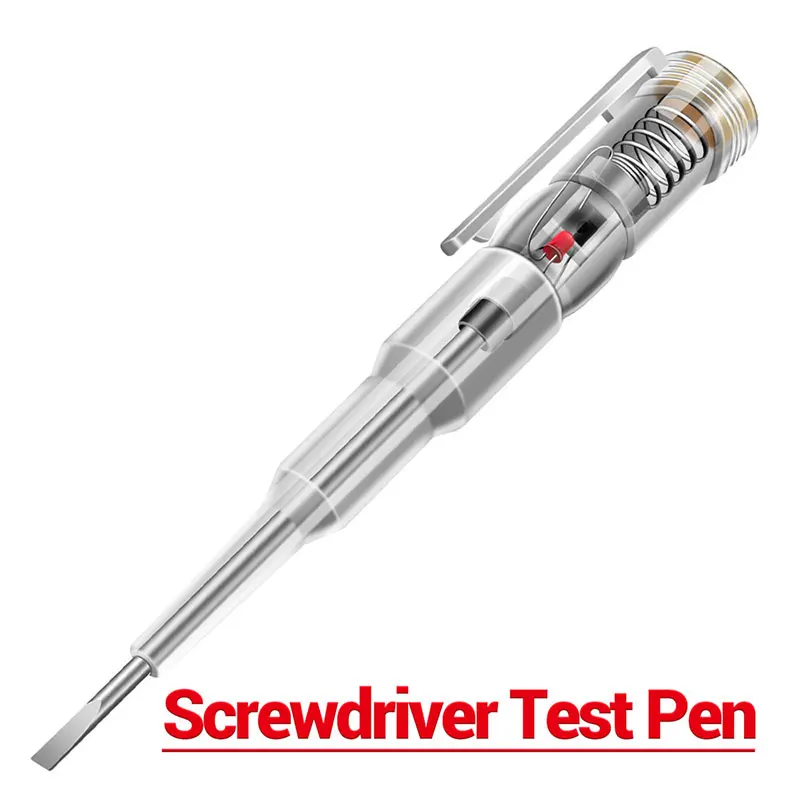 ZoeRax Electrical Test Pen One Word Bit Screwdriver Non-contact Induction Intelligent Voltage Indicator Light Tester Pen Tool