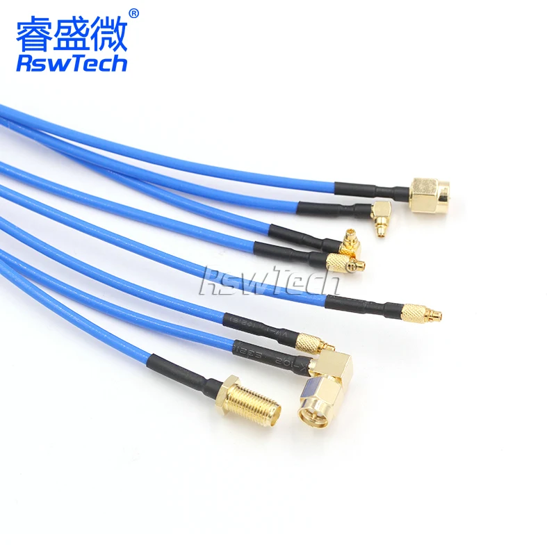 1PCS SMA-J SMA-KY to MMCX-J MMCX-JW RF adapter cable SMA to MMCX extension test cable 086/RG405 semi flexible coaxial jumper