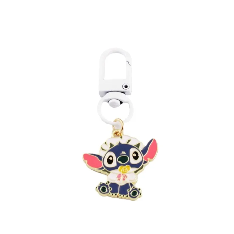 Disney stitch chaveiro ação anime figuras dos desenhos animados moda chaveiro bonito mochila carro pingente ornamentos crianças presentes de aniversário