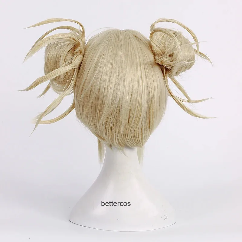 Peluca de cosplay para personaje de anime Baoyan Zhu con cola de caballo dorada clara, adecuada para fiestas de Halloween y Navidad
