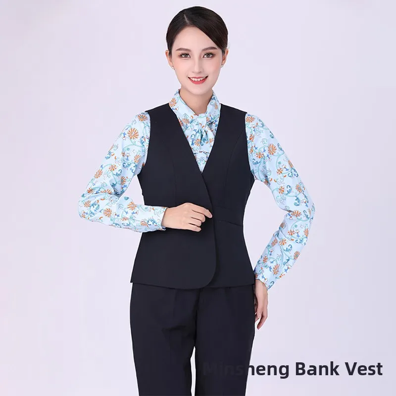 

New Women's Workwear Vest Work Uniform West Pants Suit Pants Shirt V-neck Button Design Commute Style Pure Color Other Material