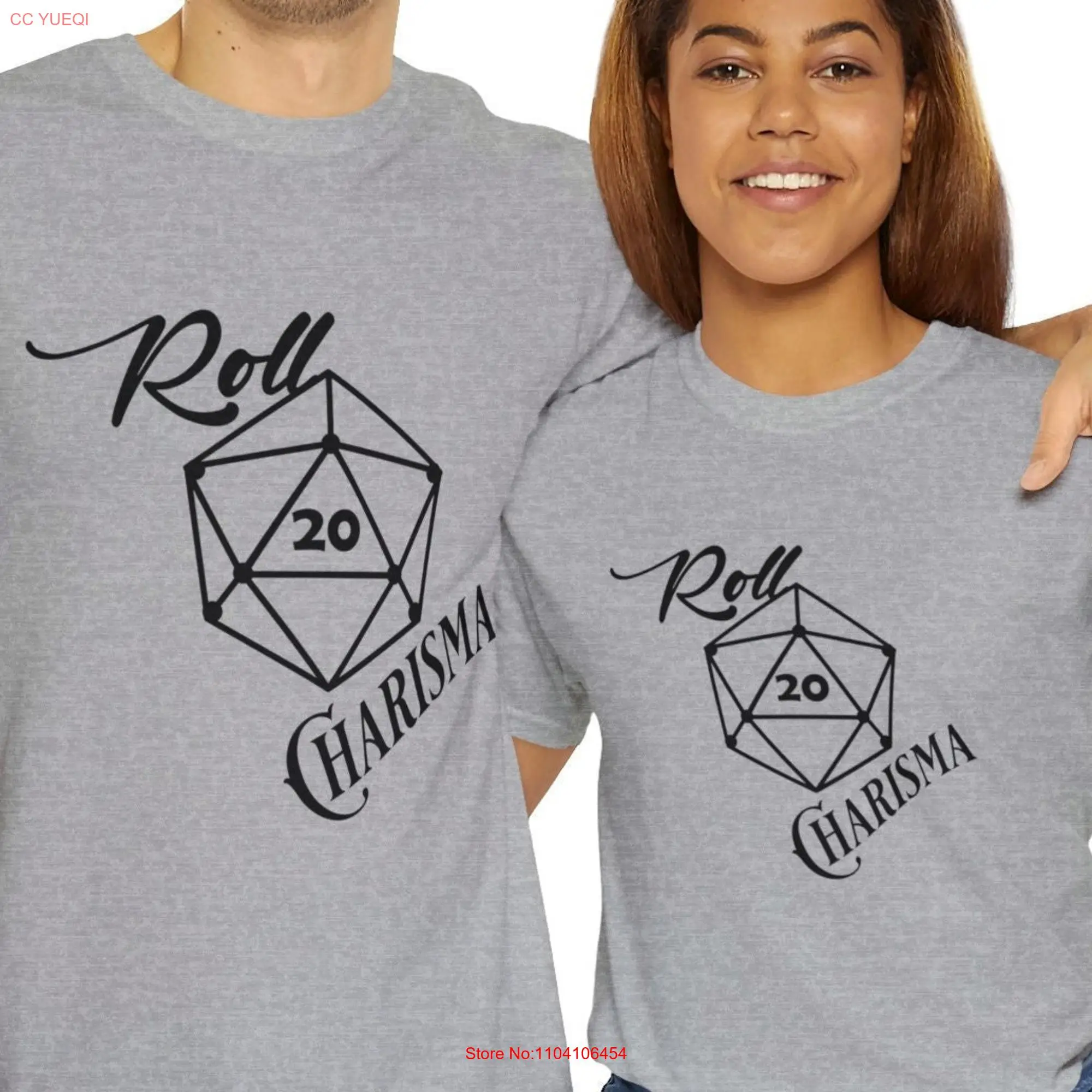 Roll for Charisma t shirt D gamer DnD Dungeon and Dragons him Heavy Cotton long or short sleeves