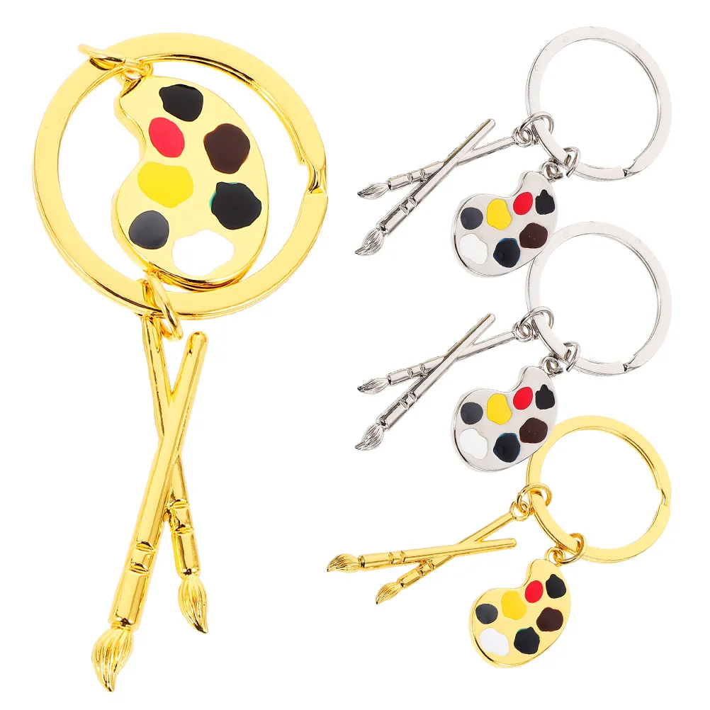 

4 Pcs Brush Keychain Bag Shaped Chinese New Year Backpack Pendant Decoration Commemorate