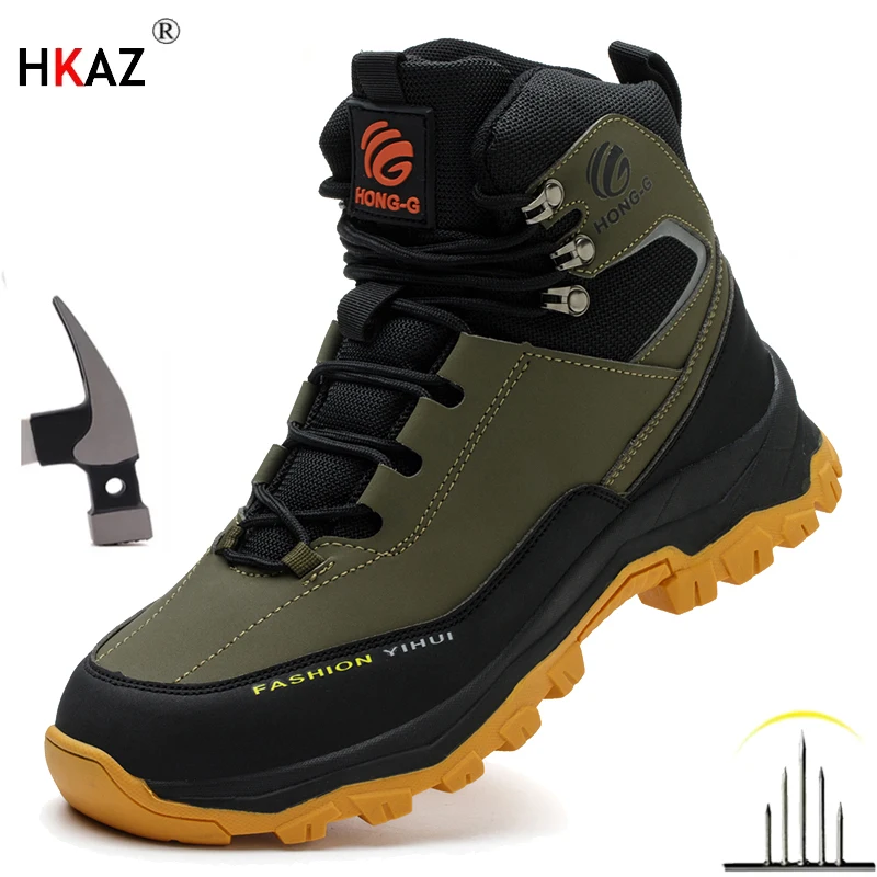 Work Boots Indestructible Safety Shoes Men Steel Toe Shoes Puncture-Proof Sneakers Male Footwear Shoes Women Non Slip Work Shoes